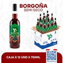  Vino tinto borgoña semi seco x 750ml.