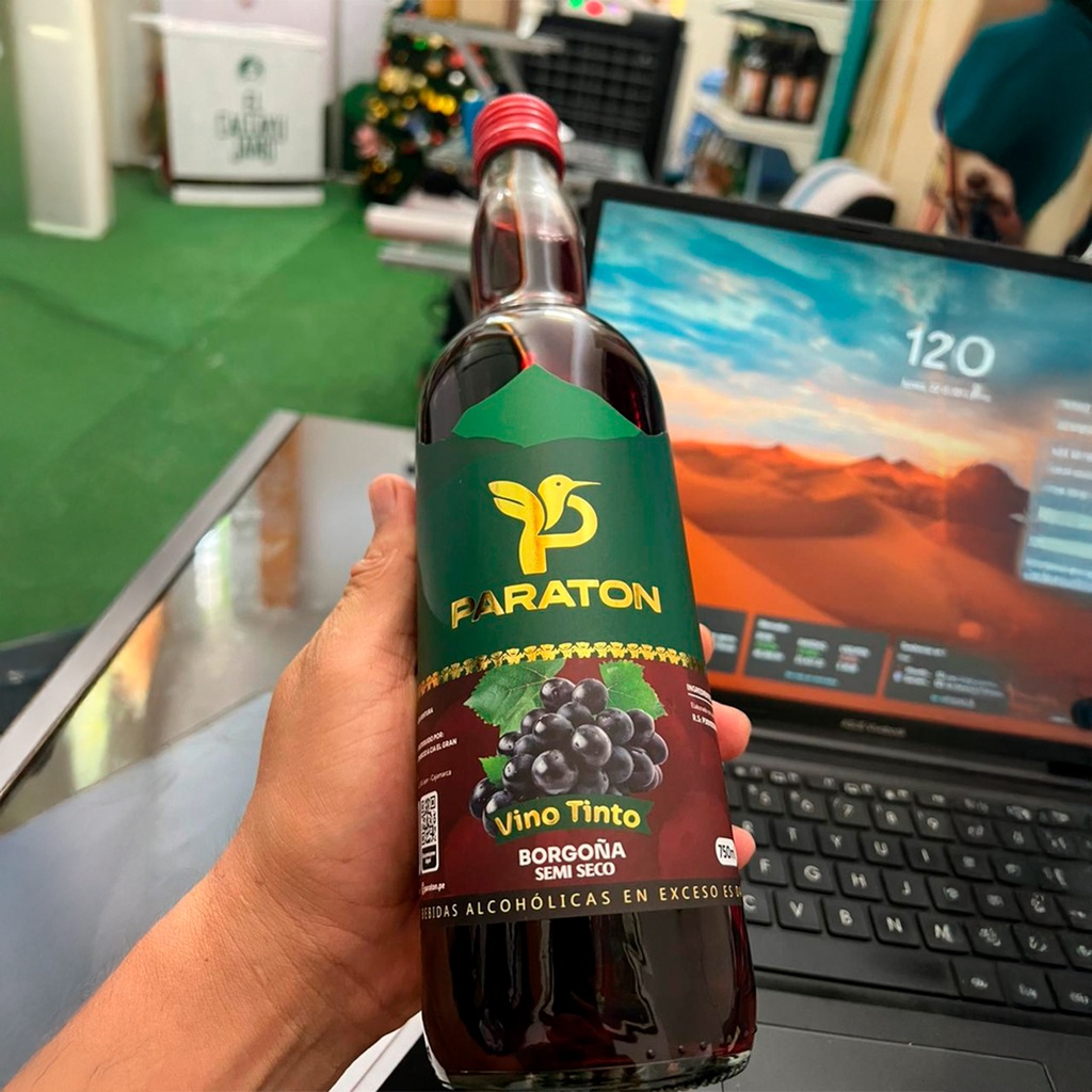 Vino tinto borgoña semi seco x 750ml.