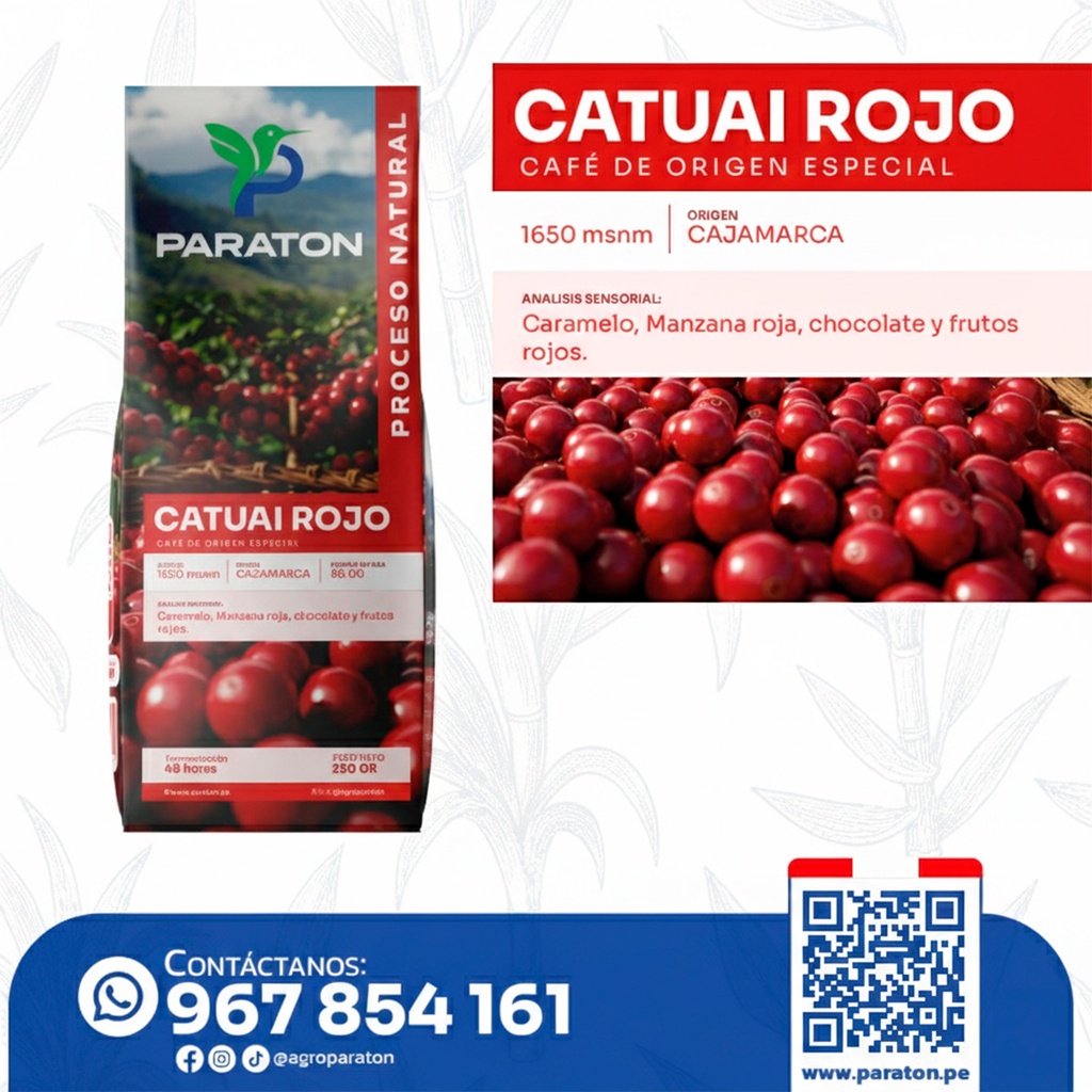 CAFÉ TOSTADO PROCESO NATURAL VARIEDAD CATUAI X 250GR 